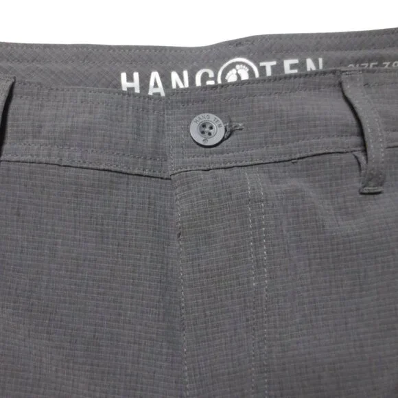 HANG TEN mens HYBRID shorts DARK GRAY summer SURFER quick dry SIZE 38 - Picture 4 of 11